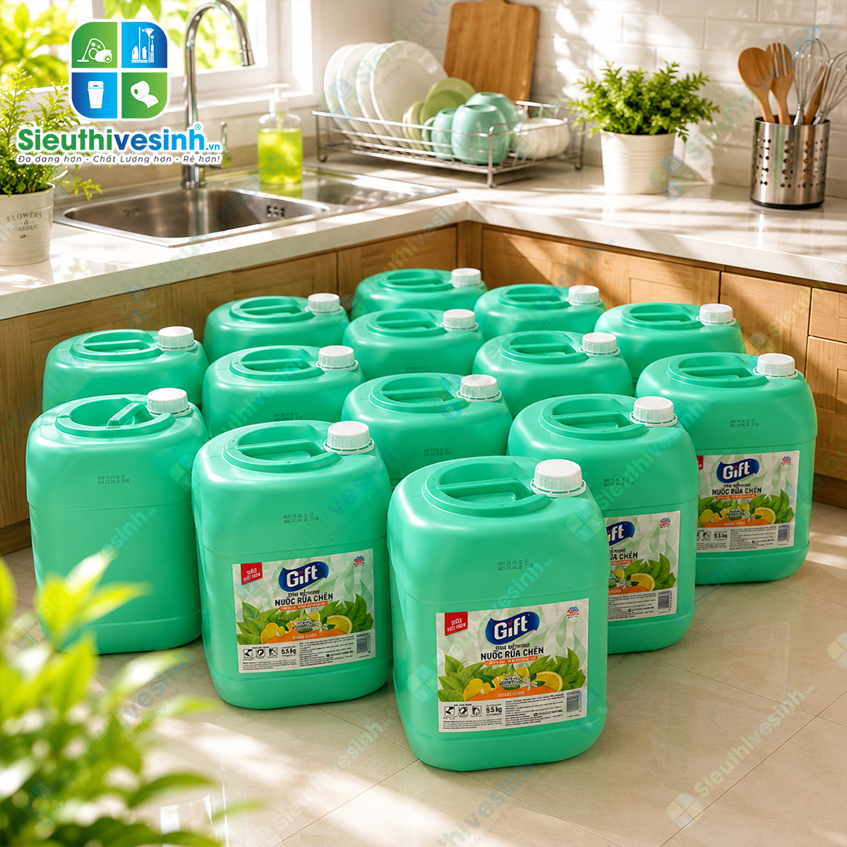 Nước Rửa Chén Gift Hương Chanh 9,5 kg