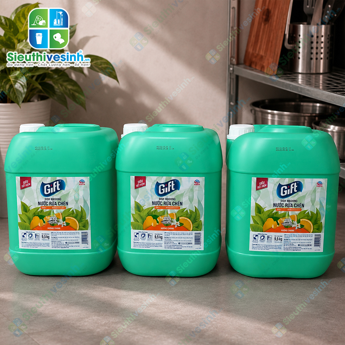 Nước Rửa Chén Gift Hương Chanh 9,5 kg