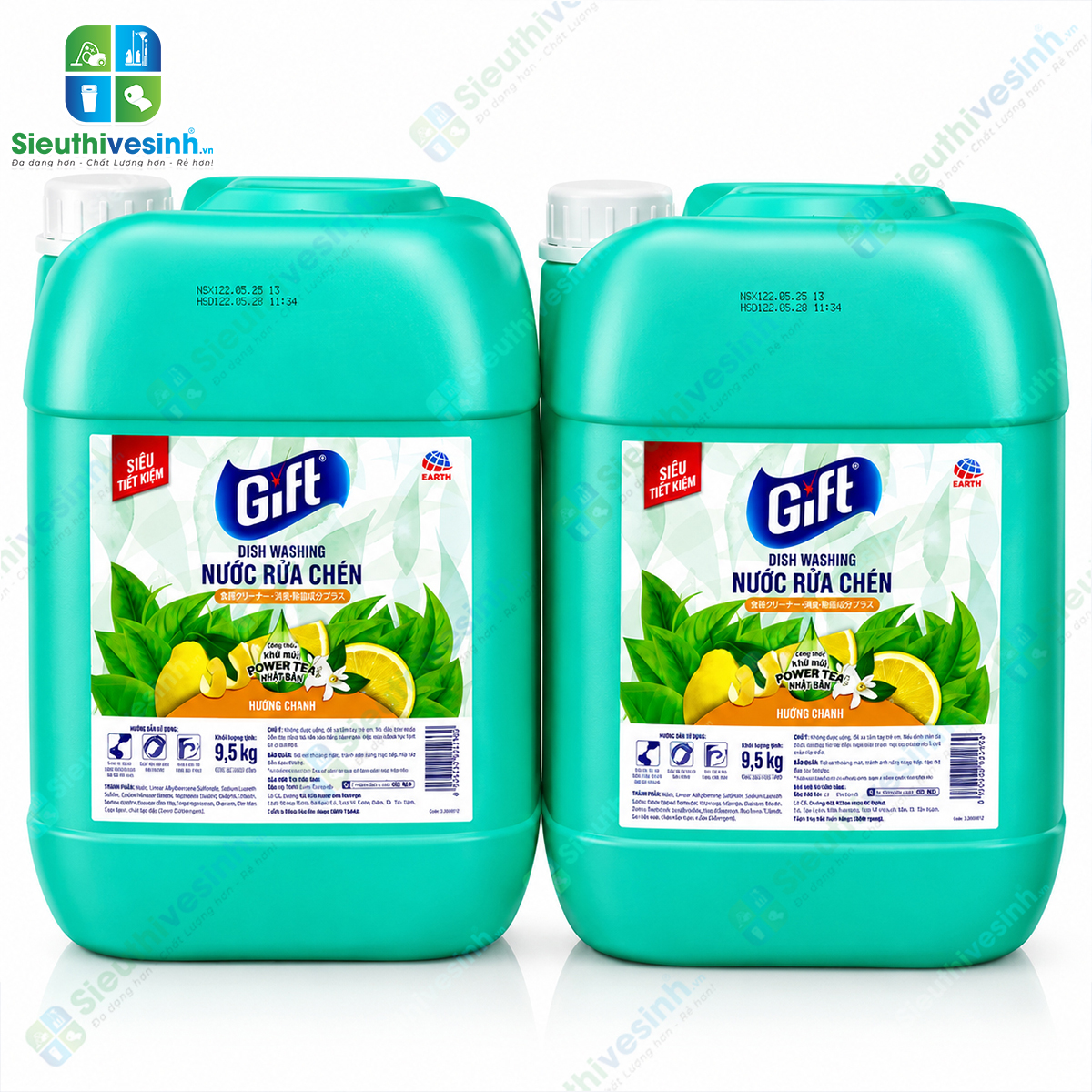 Nước Rửa Chén Gift Hương Chanh 9,5 kg