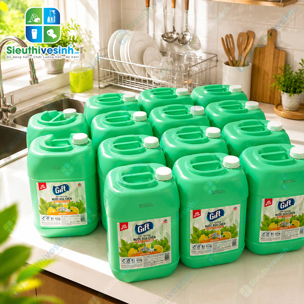 Nước Rửa Chén Gift Hương Chanh 9,5 kg