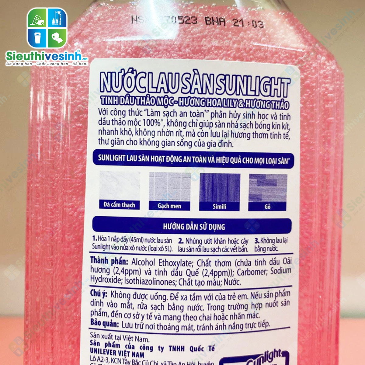 nước lau sàn, sunlight lily, nước lau sàn 1kg