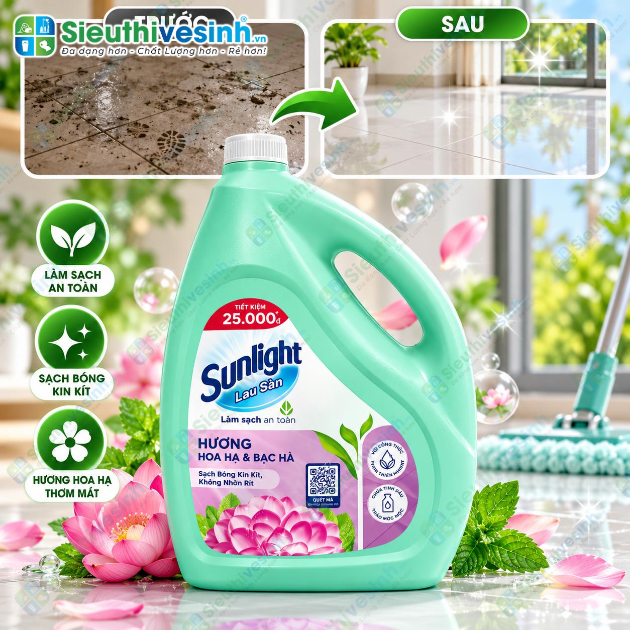 Nước lau sàn Sunlight 3.6kg