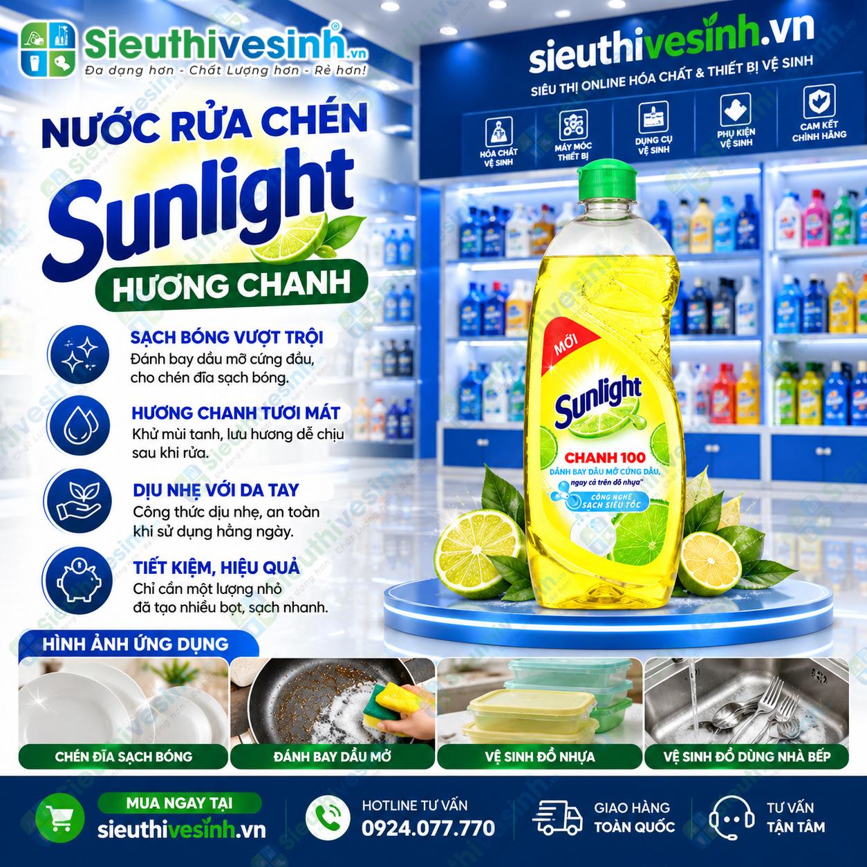 Nước rửa chén Sunlight chanh 750g