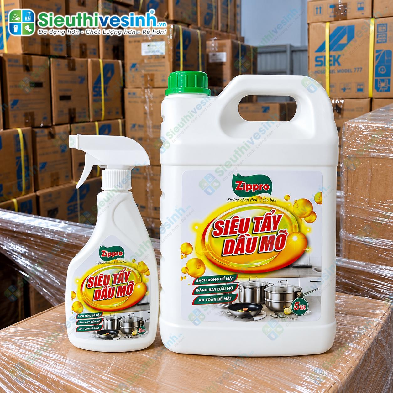 Can hóa chất Zippro tẩy rửa dầu mỡ dung tích 5L