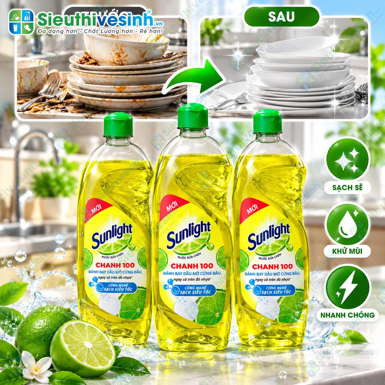 Nước rửa chén Sunlight hương chanh