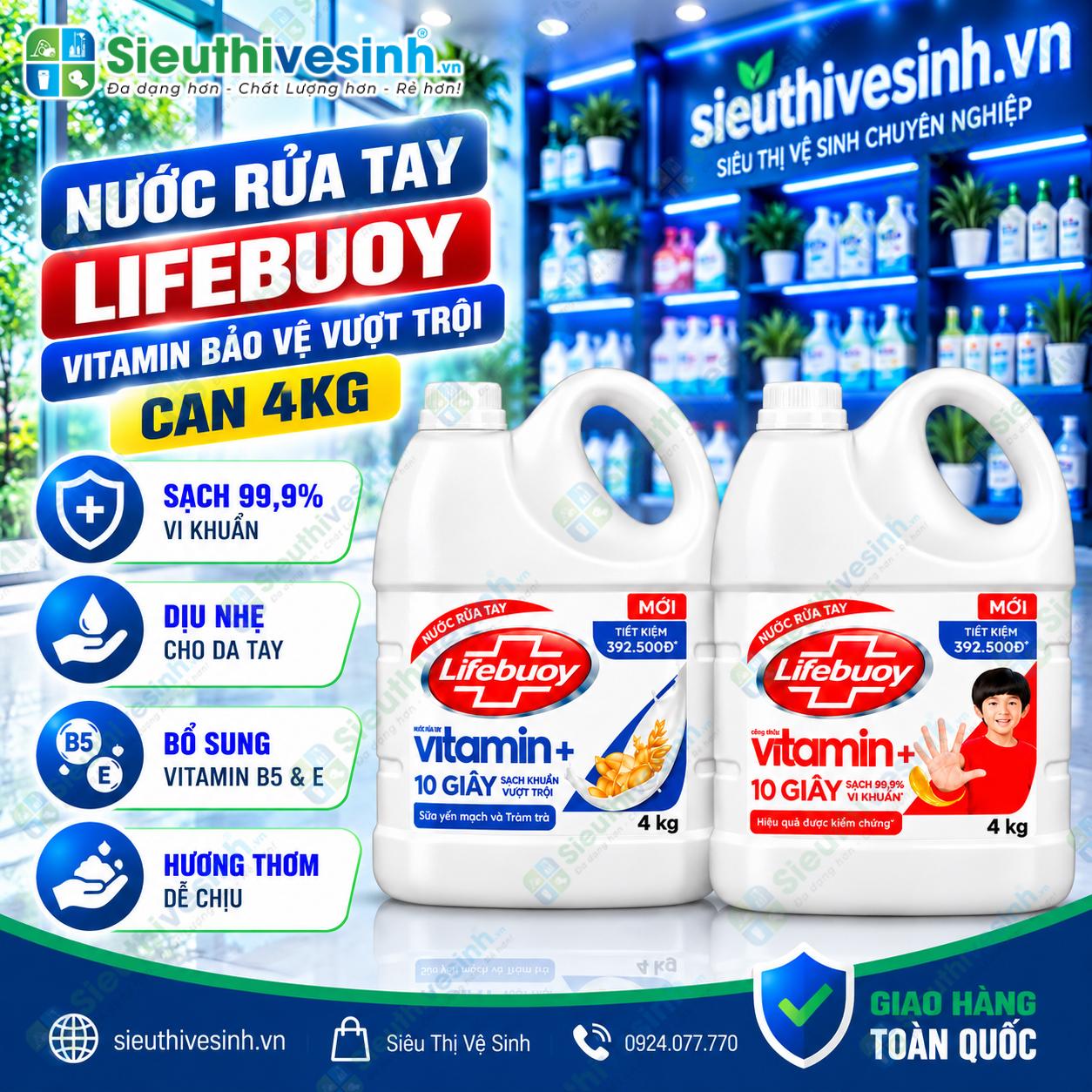 Nước rửa tay Lifebuoy Vitamin 4kg