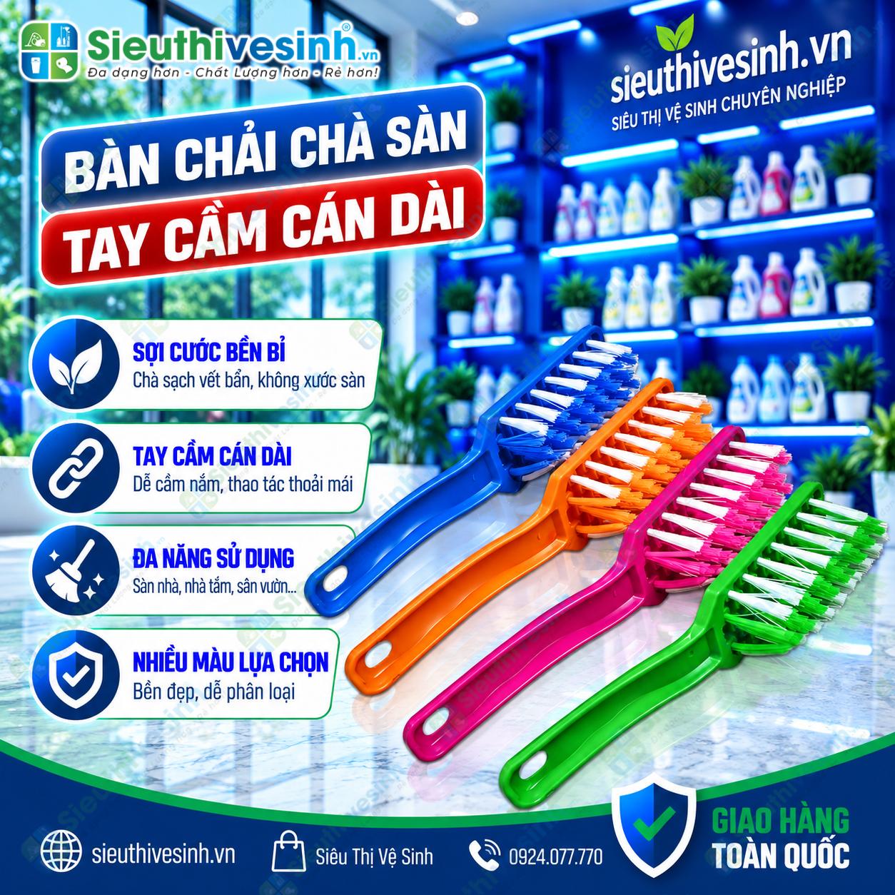 Bàn chải cọ sàn tay cầm dài