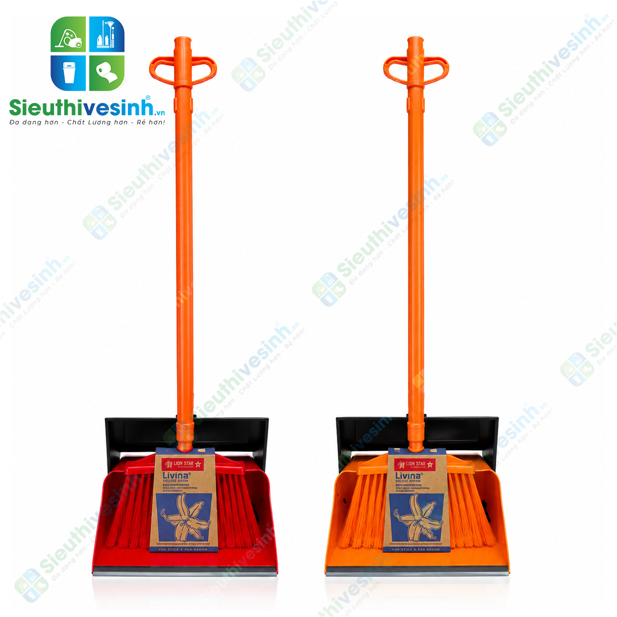 bộ ky rác có nắp nhiều màu