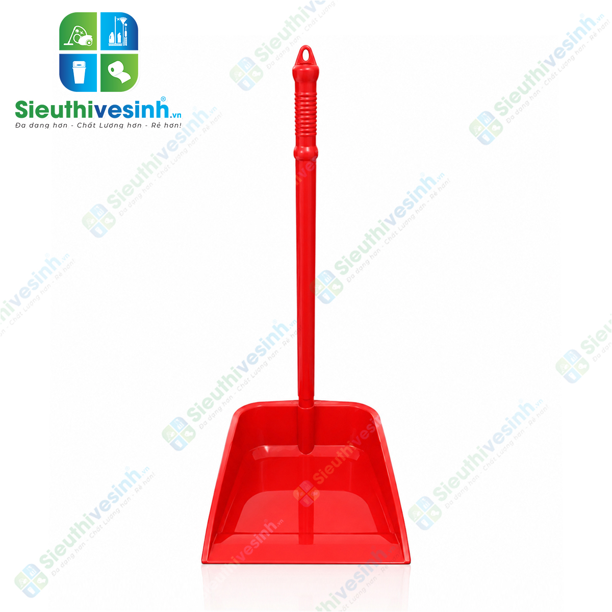 Ky hốt rác nhựa cán dài giúp thu gom bụi và rác nhanh chóng ở tư thế đứng, hạn chế cúi người trong quá trình vệ sinh.