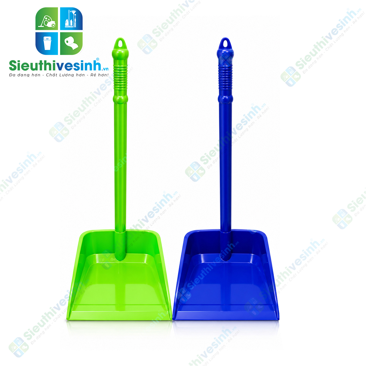 Ky hốt rác nhựa cán dài giúp thu gom bụi và rác nhanh chóng ở tư thế đứng, hạn chế cúi người trong quá trình vệ sinh.