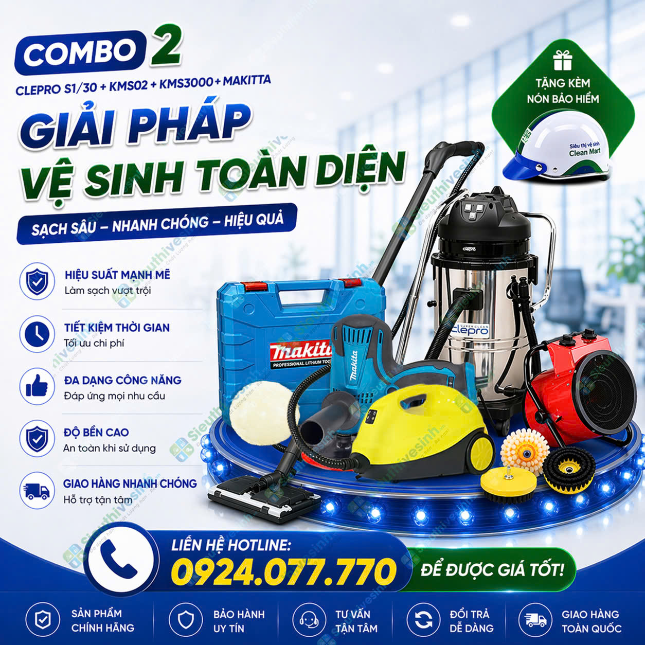 Combo2: Clepro S1/30 + KMS02 + KMS3000 + MAKITA
