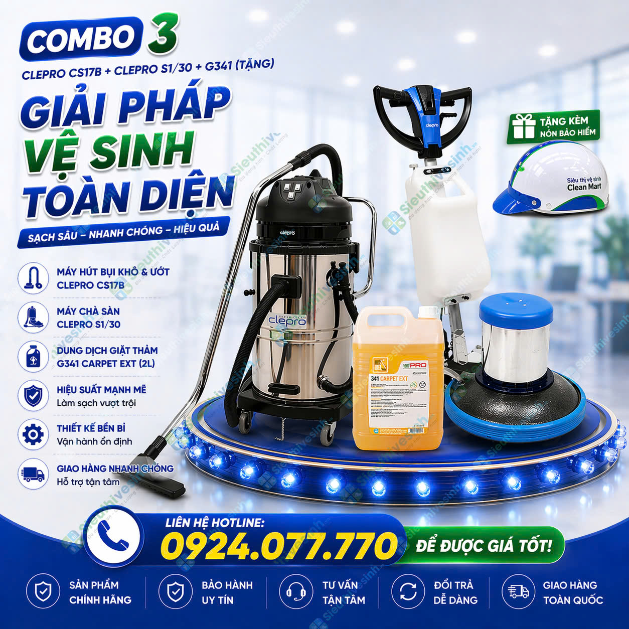 Combo3: Clepro CS17B + Clepro S1/30 + G341 (Tặng)