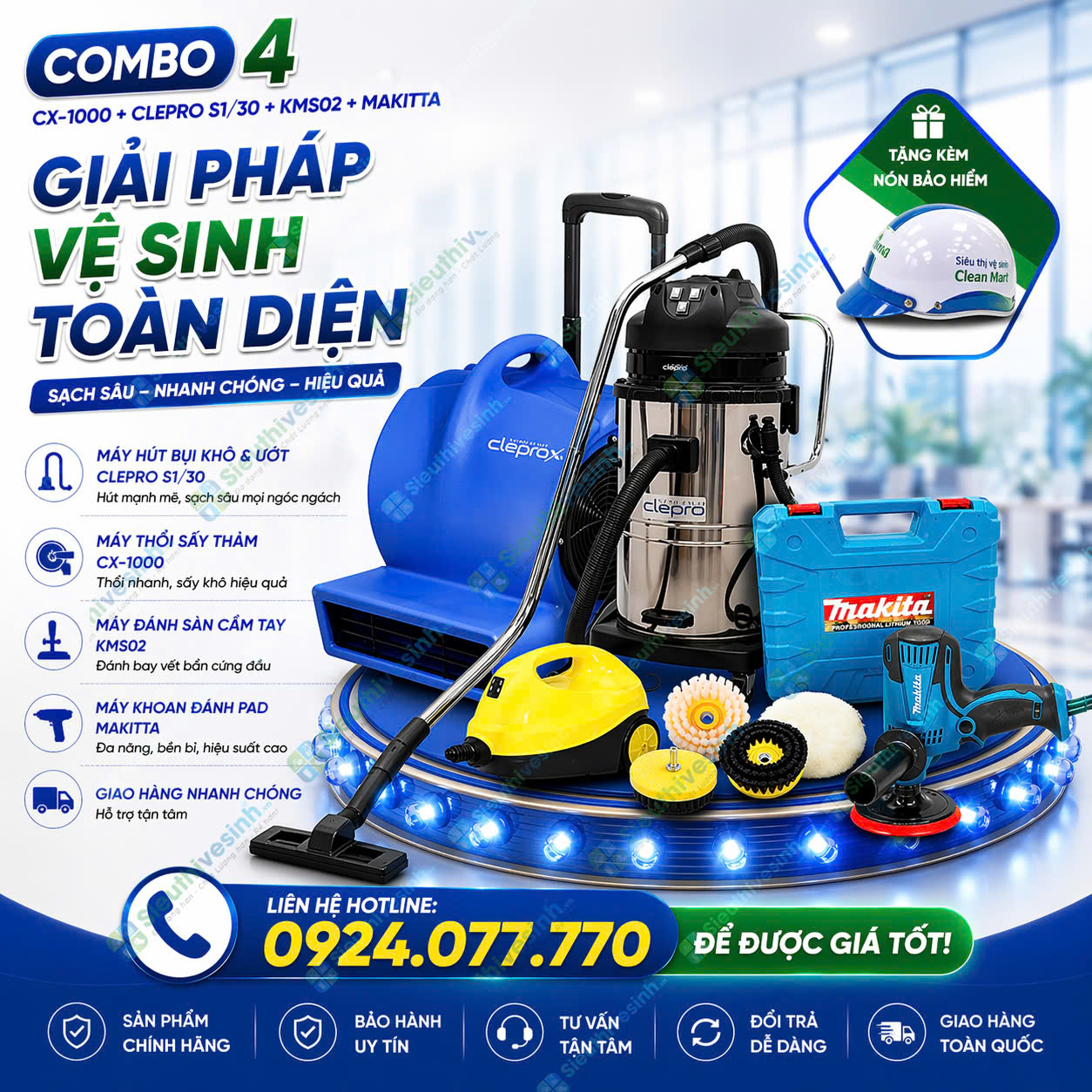 Combo4: Clepro S1/30 + CX-1000 + KMS02 + MAKITA