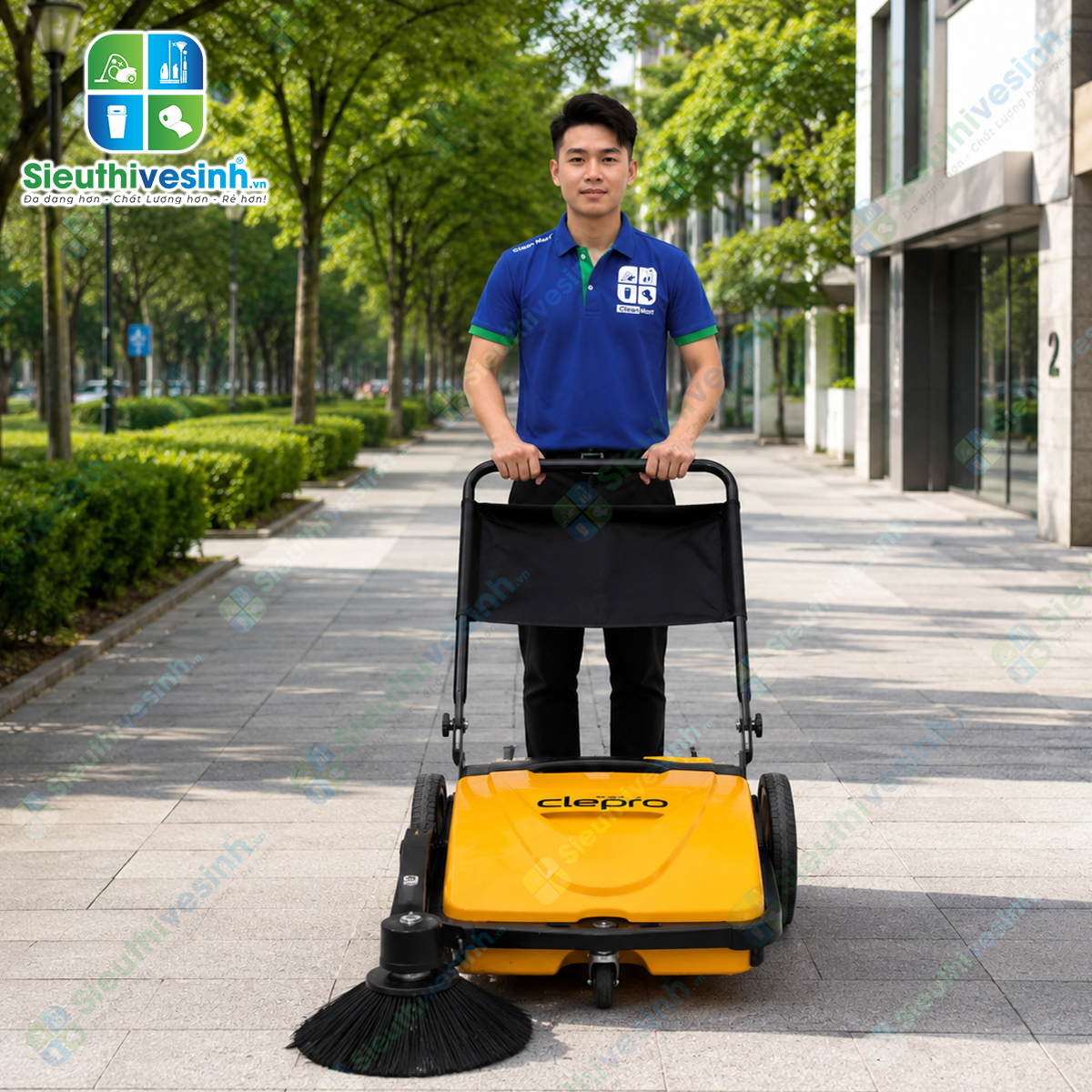 Máy quét đường đẩy tay Clepro CW-760/1