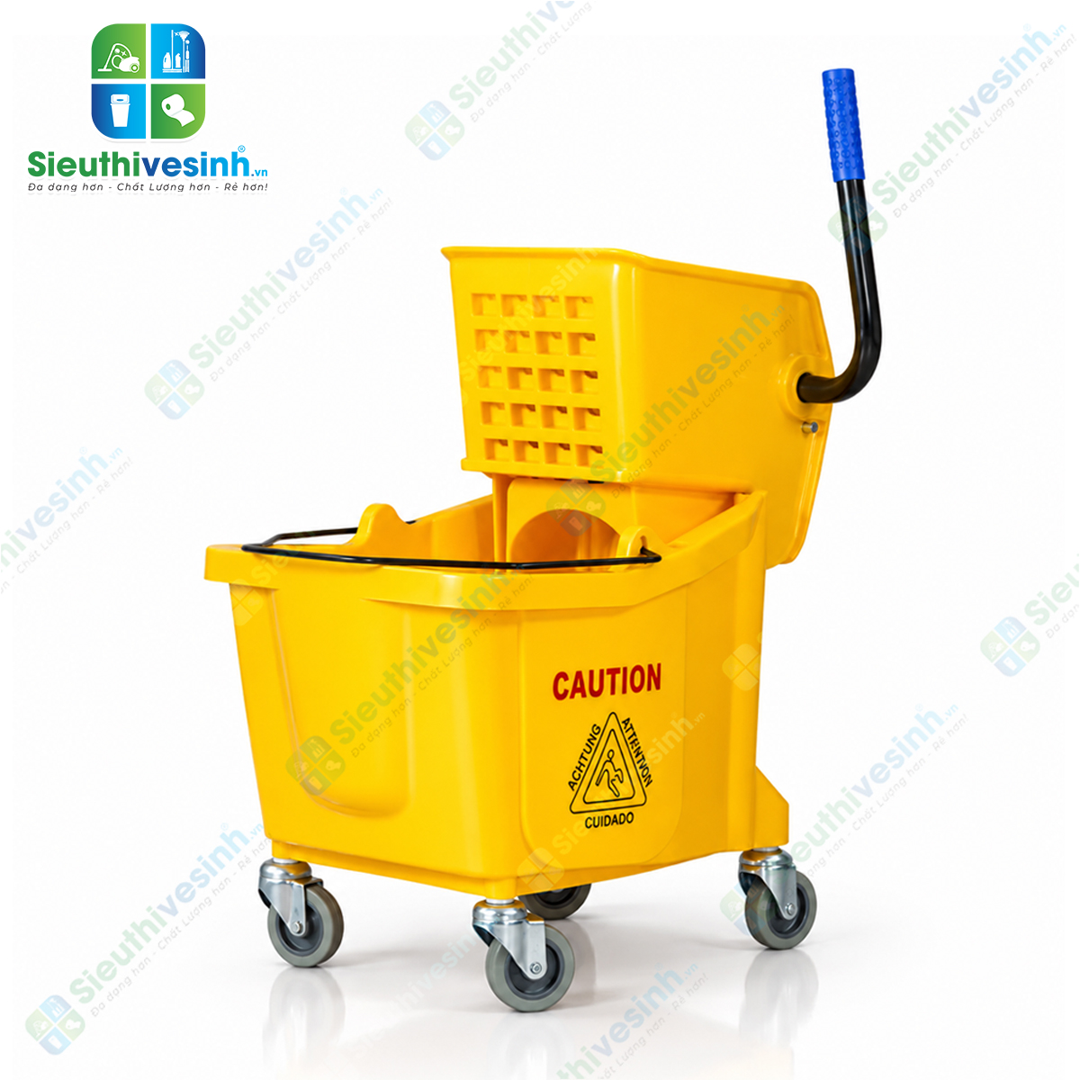 Xe đẩy vắt cây lau nhà CLEPROX CX-32 dung tích 32 lít, nhựa ABS cao cấp, bộ ép nước chắc chắn, phù hợp cho vệ sinh công nghiệp và thương mại.