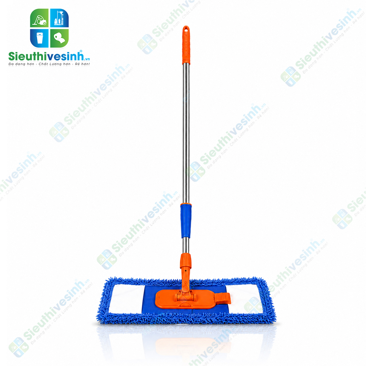 Bộ cây lau san hô 45cm bản nhựa rút kèm miếng lau microfiber siêu thấm hút, giúp lau sàn nhanh sạch và tiết kiệm thời gian vệ sinh.