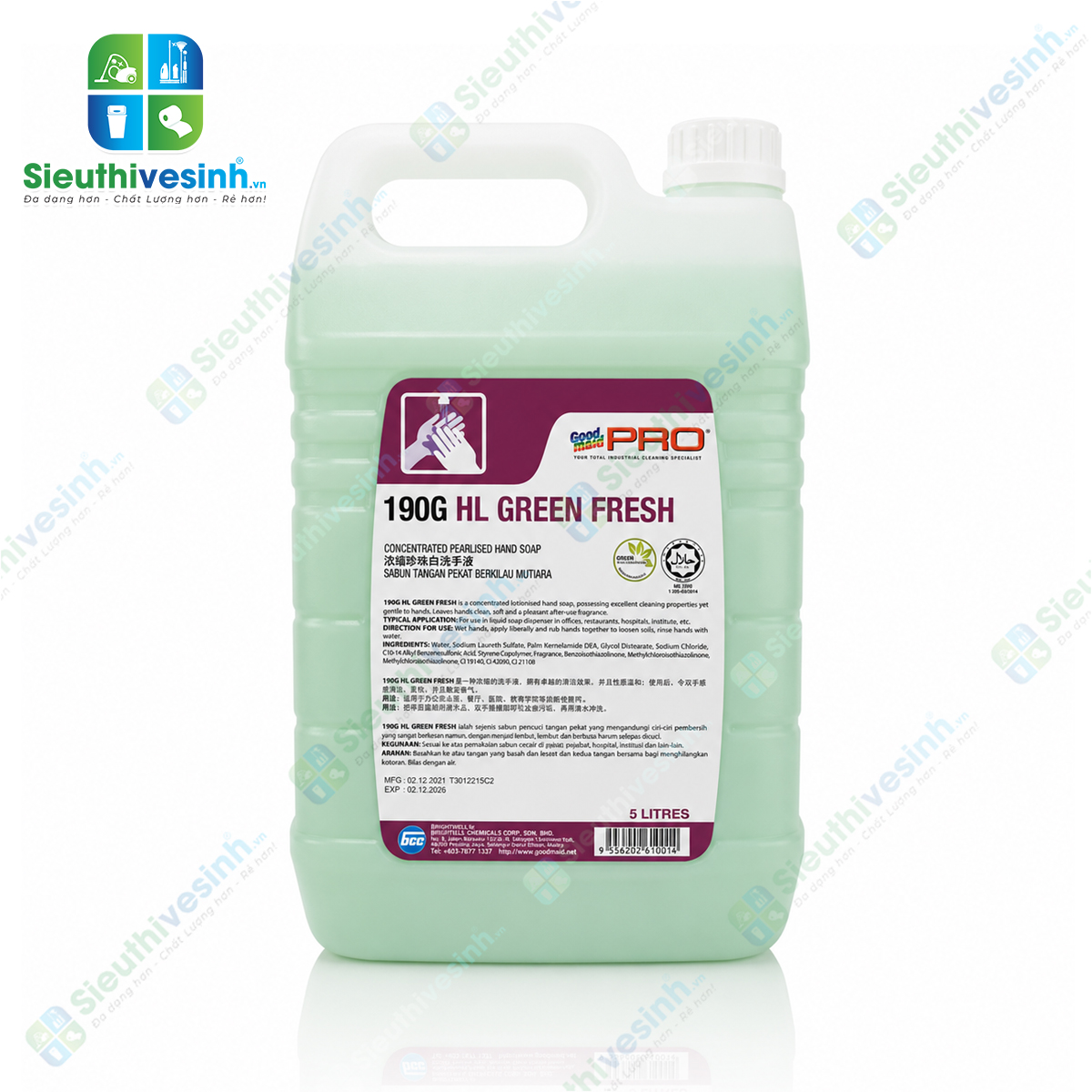 Nước rửa tay hương táo Goodmaid PRO GMP 190G HL
