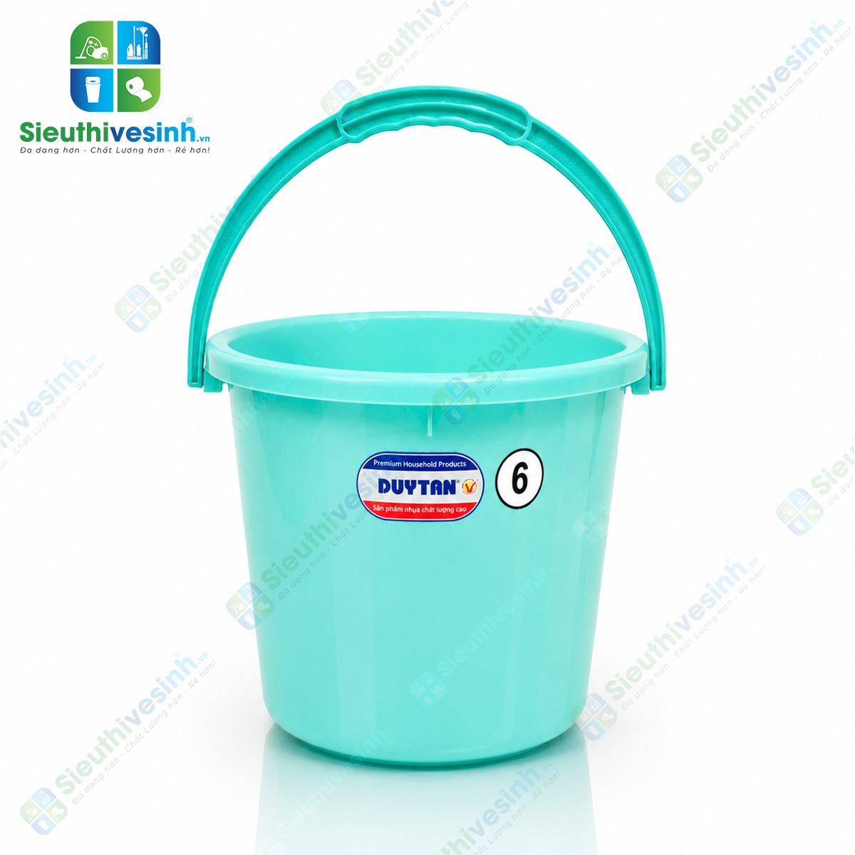 Xô nhựa Duy Tân 6 lít không nắp kích thước 23.7 x 21.7 x 19.8 cm