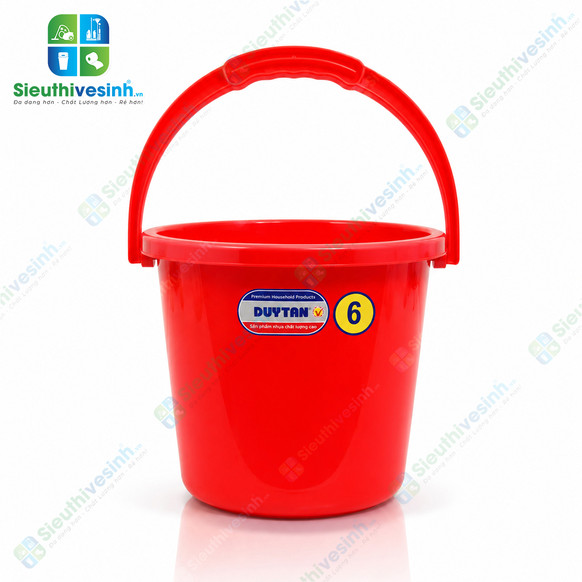Xô nhựa Duy Tân 6 lít không nắp kích thước 23.7 x 21.7 x 19.8 cm