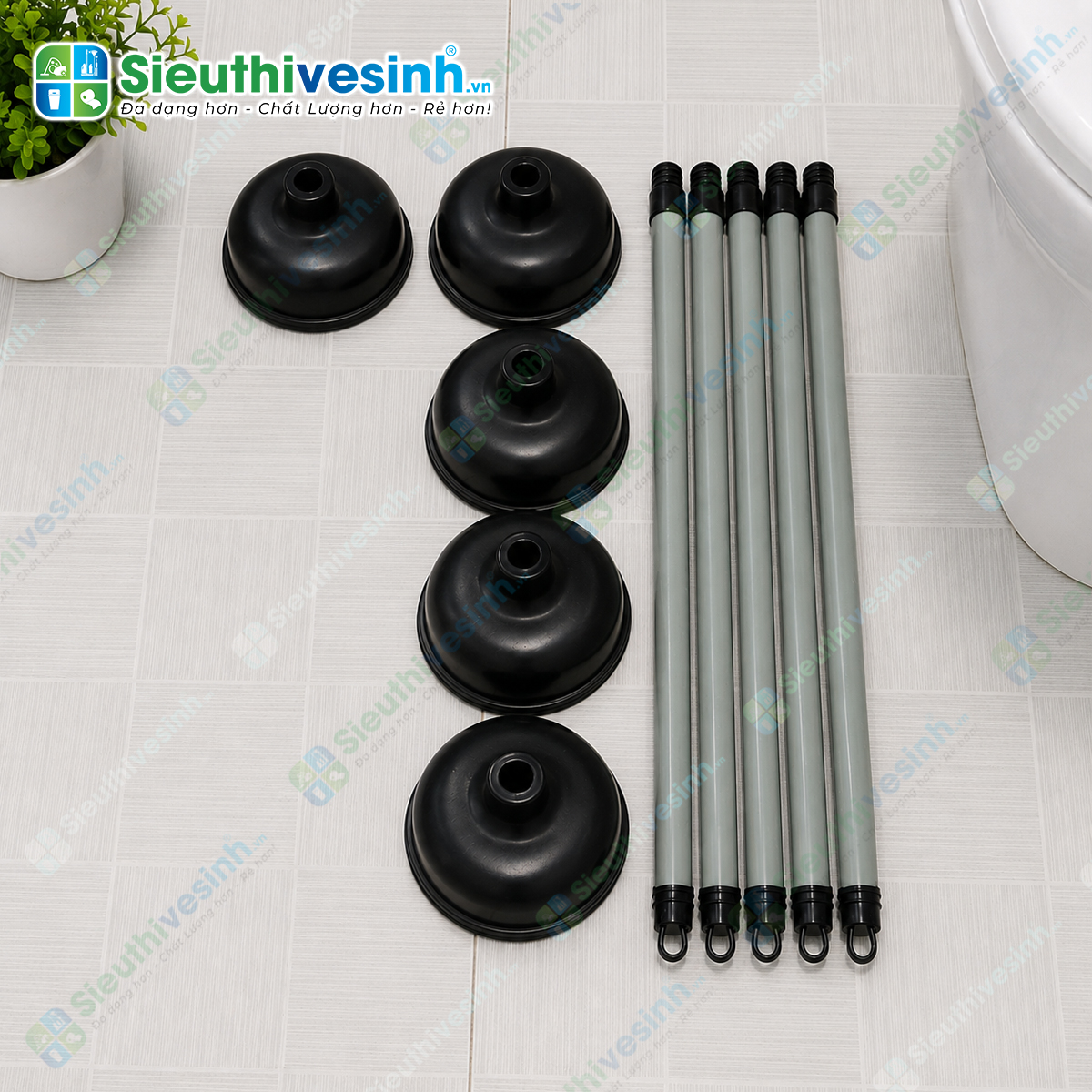 Cây thụt bồn cầu đa năng giúp xử lý nhanh các tình trạng nghẹt bồn cầu, lavabo và đường ống thoát nước mà không cần sử dụng hóa chất.