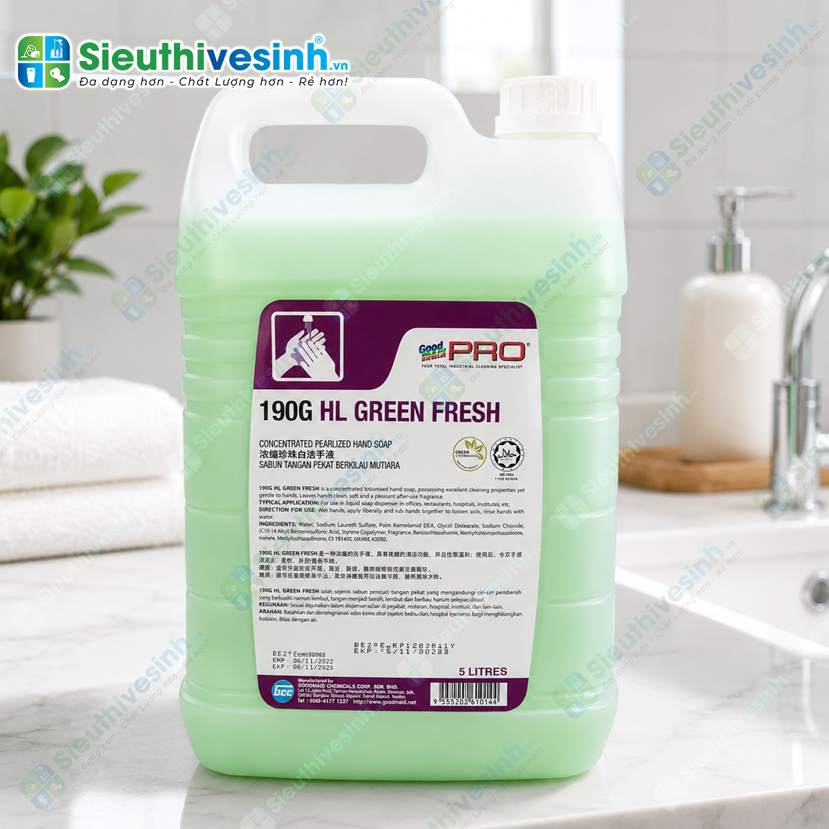 Nước rửa tay hương táo Goodmaid PRO GMP 190G HL