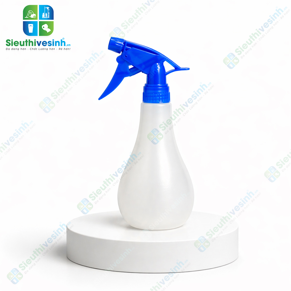 Bình xịt nước vòi xanh dung tích 500ml với đầu phun điều chỉnh tia và sương, phù hợp xịt nước, hóa chất vệ sinh và dung dịch khử khuẩn.
