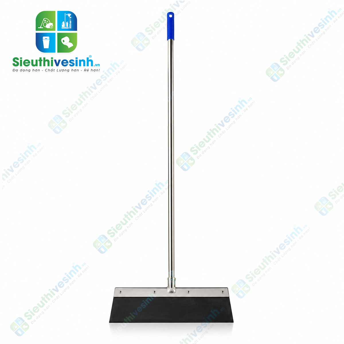 Cây cào nước sàn nhà đầu inox 45cm với lưỡi cao su mềm, giúp gạt và gom nước nhanh chóng, tiện lợi cho nhiều môi trường vệ sinh