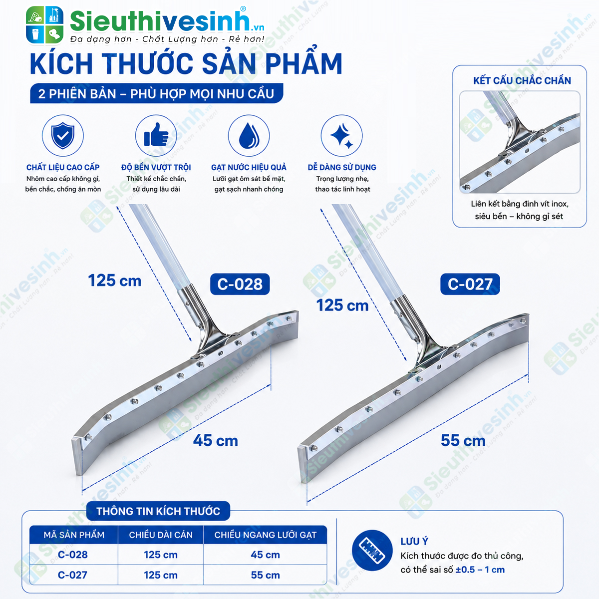 Cây gạt nước sàn khung thép dạng cong