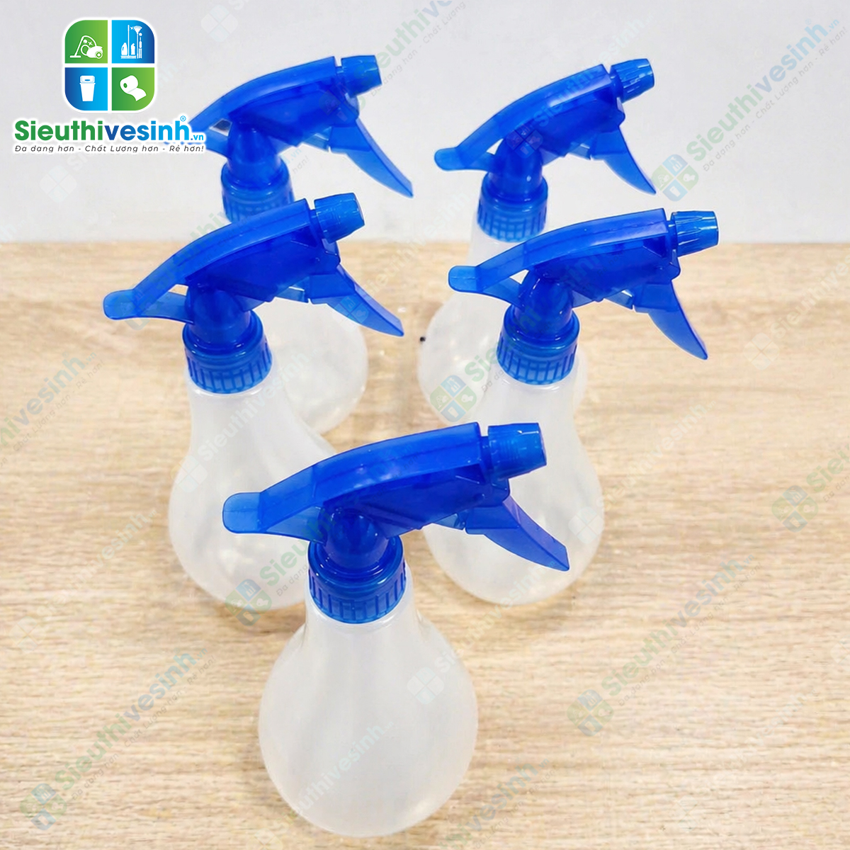 Bình xịt nước vòi xanh dung tích 500ml với đầu phun điều chỉnh tia và sương, phù hợp xịt nước, hóa chất vệ sinh và dung dịch khử khuẩn.