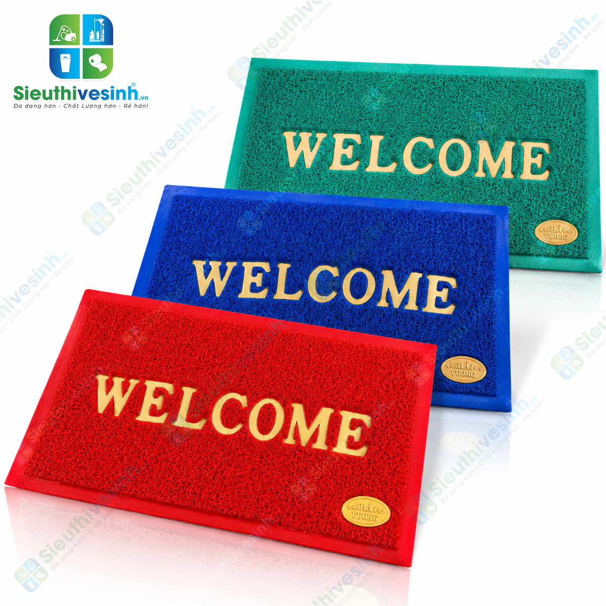 Thảm Welcome kích thước 40x60cm, phù hợp làm thảm chùi chân cửa ra vào, văn phòng, cửa hàng và gia đình.