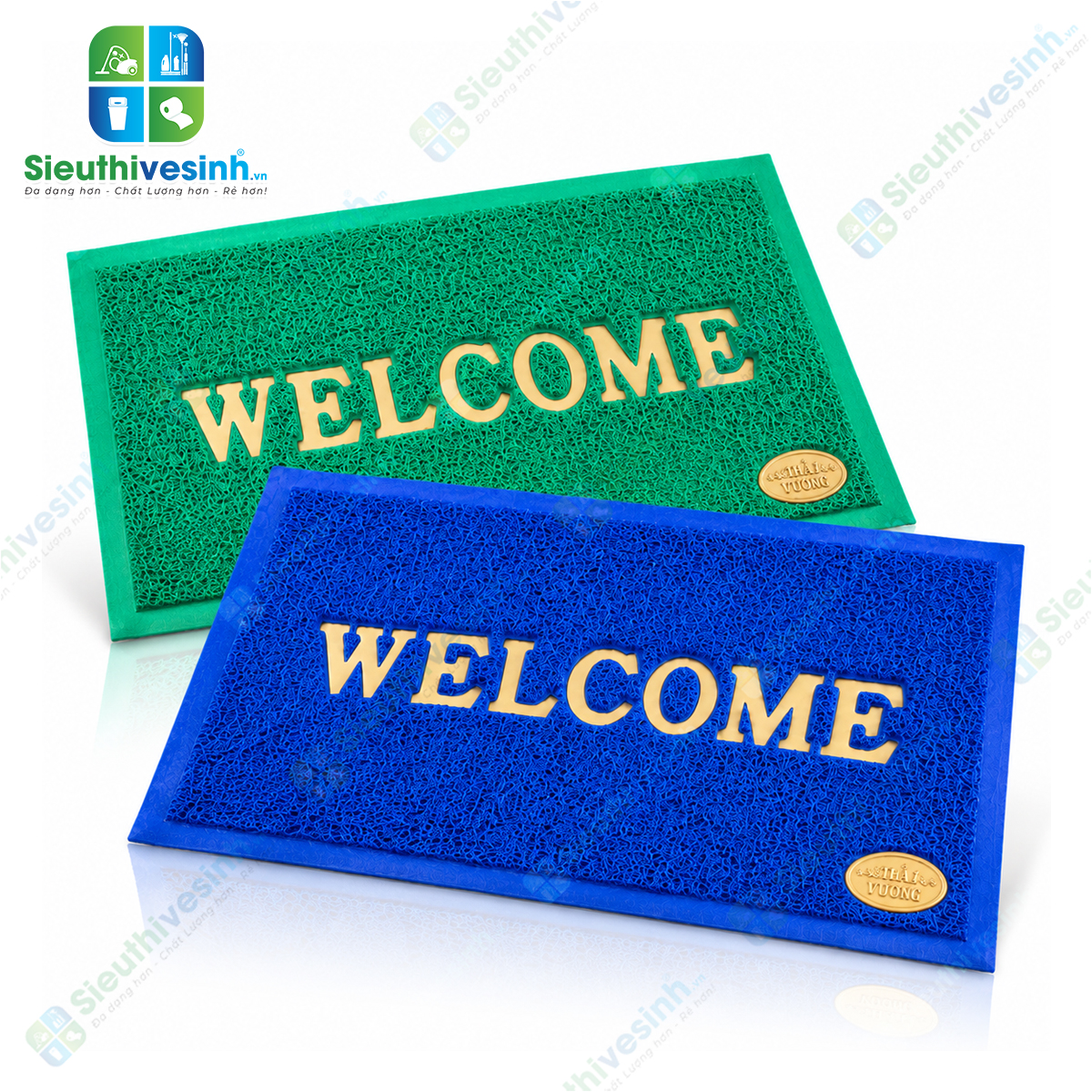 Thảm Welcome kích thước 40x60cm, phù hợp làm thảm chùi chân cửa ra vào, văn phòng, cửa hàng và gia đình.