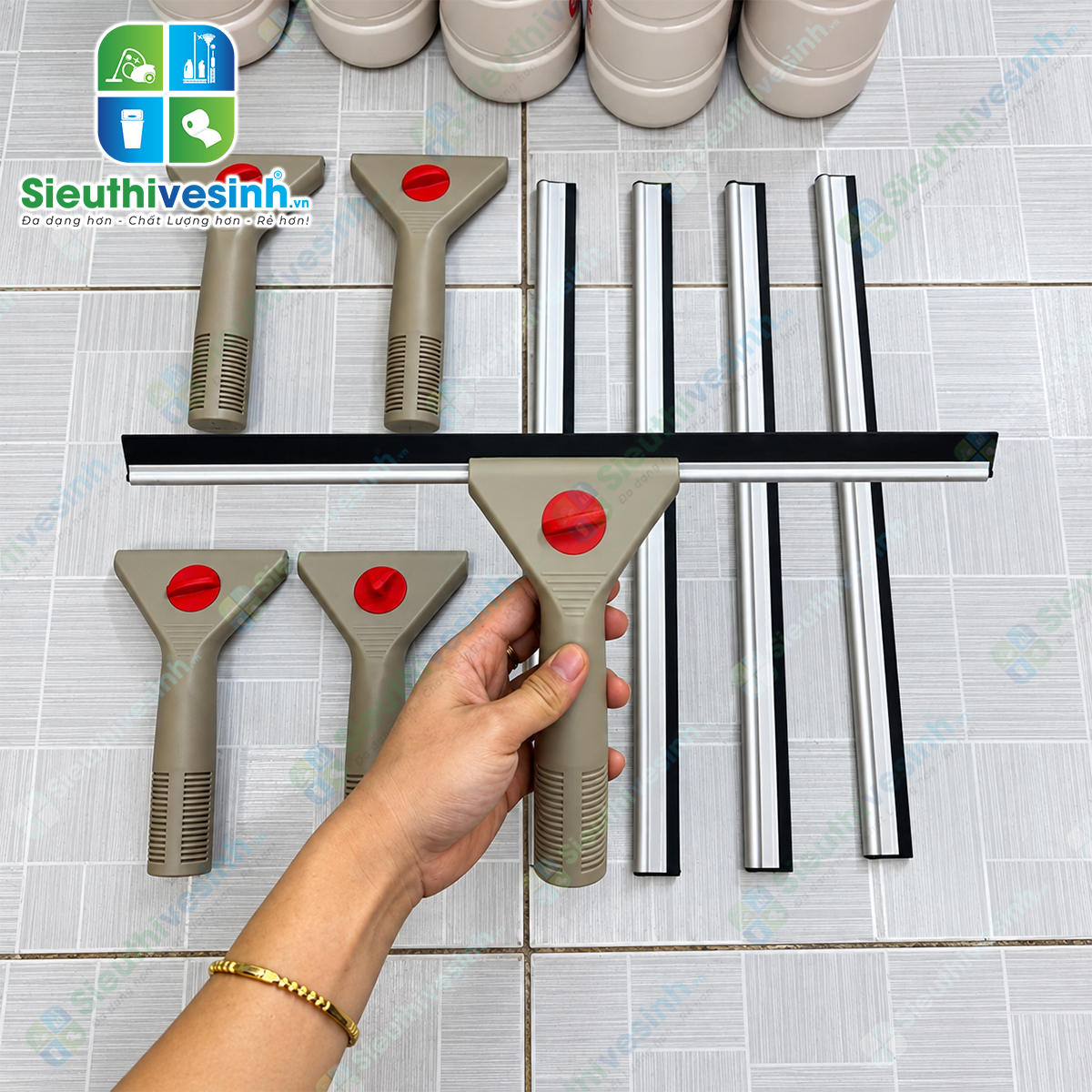 Cây gạt kính 35cm màu xám, dụng cụ gạt nước trên cửa kính, vách kính và kính nhà tắm.