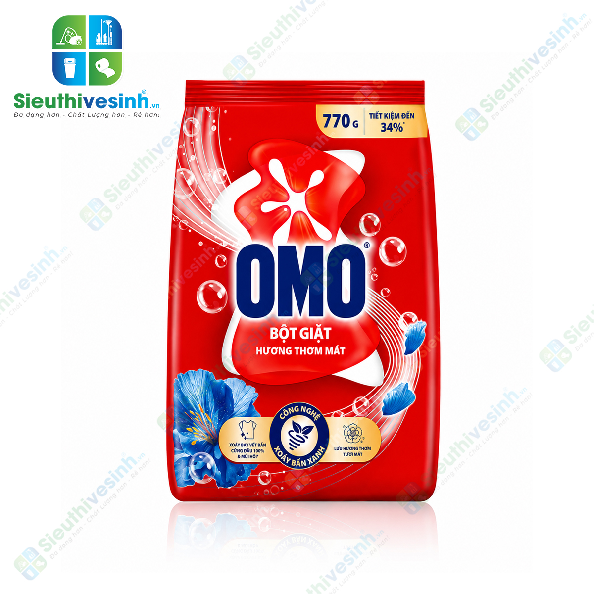 Bột Giặt OMO 770g – sản phẩm giặt tẩy dùng cho nhu cầu làm sạch quần áo hằng ngày