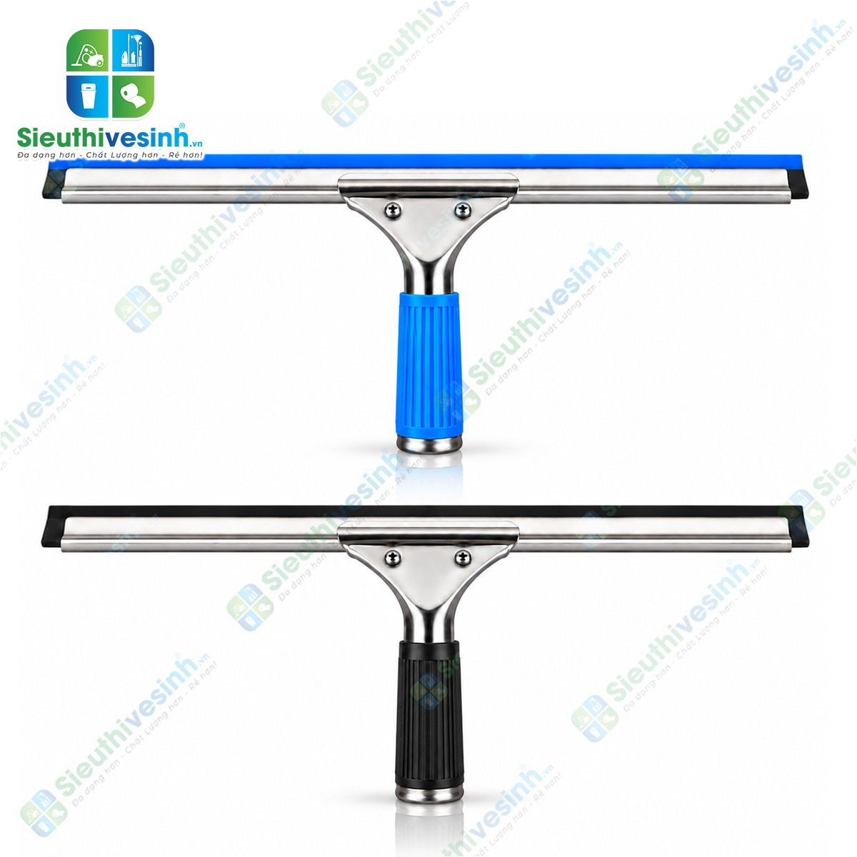 Cây gạt kính inox 45cm tay cầm, dụng cụ gạt nước cửa kính, vách kính và kính nhà tắm.