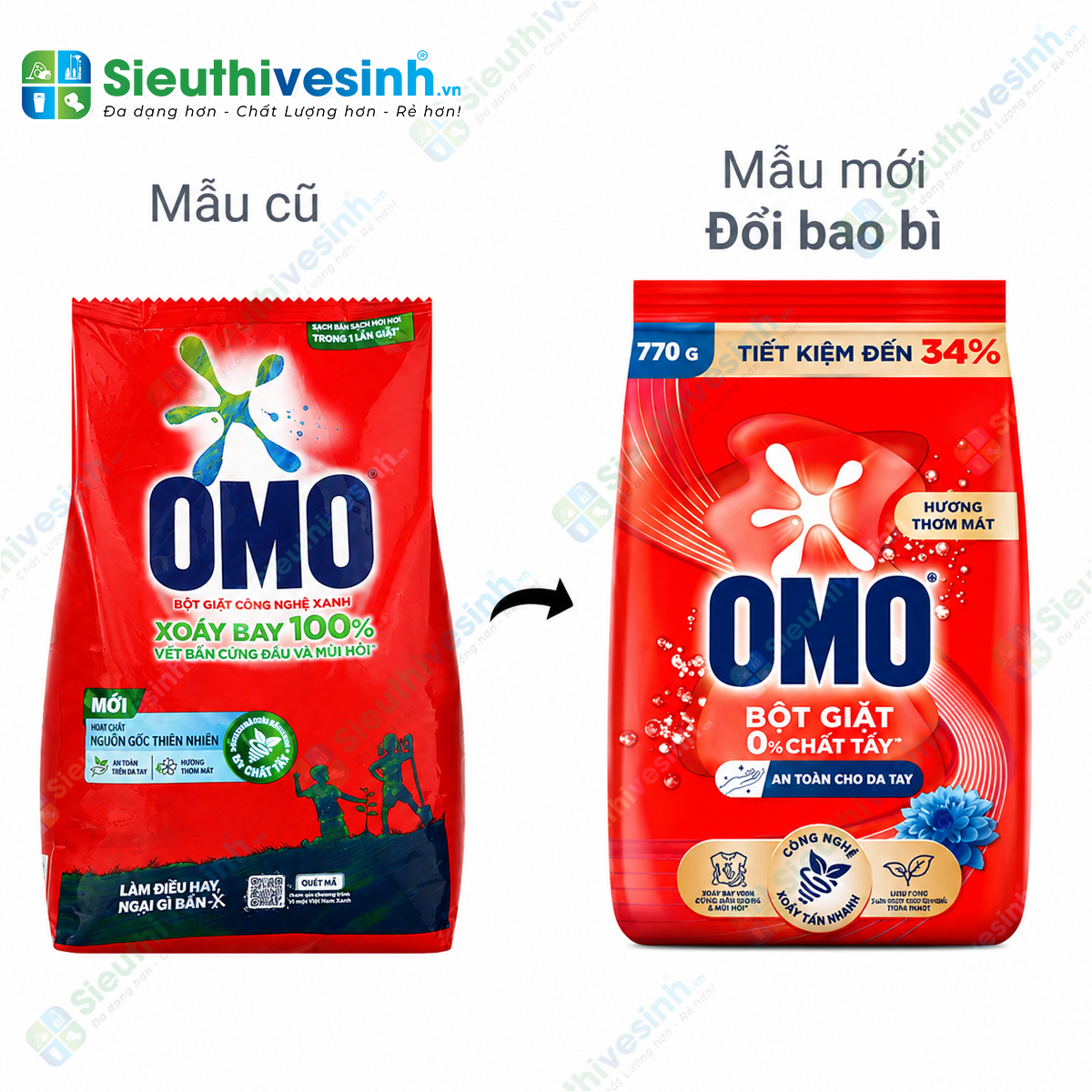 Bột Giặt OMO 770g – sản phẩm giặt tẩy dùng cho nhu cầu làm sạch quần áo hằng ngày