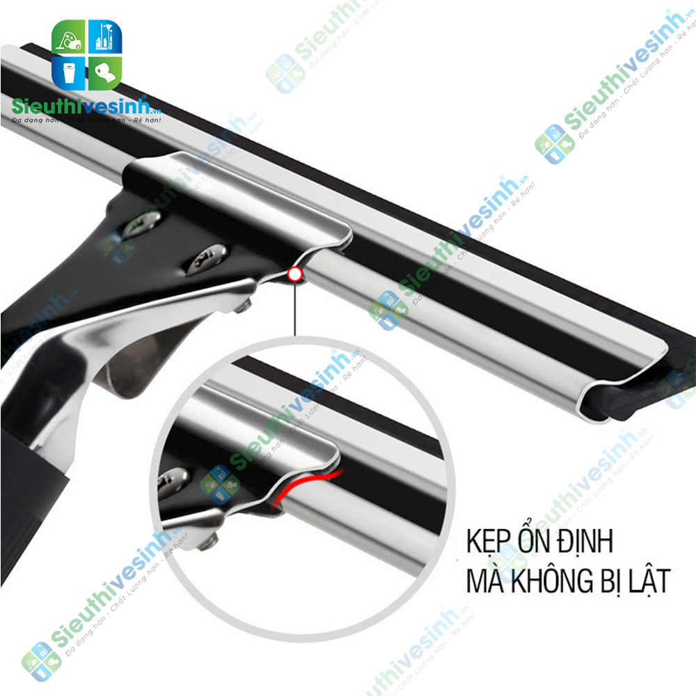 Cây gạt kính inox 45cm tay cầm, dụng cụ gạt nước cửa kính, vách kính và kính nhà tắm.