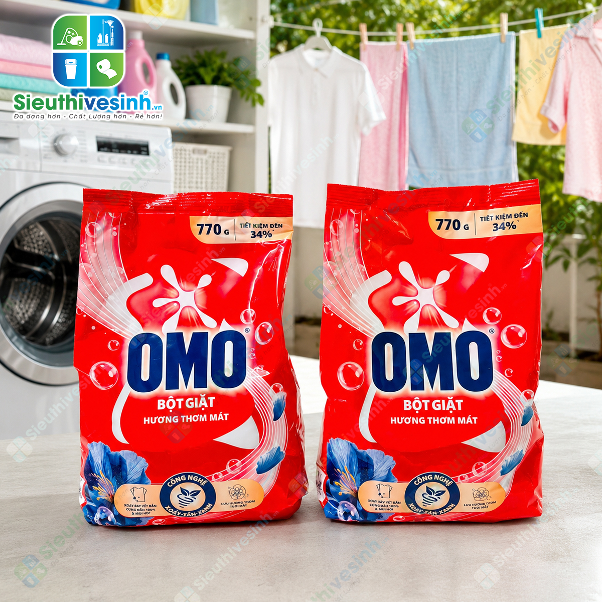 Bột Giặt OMO 770g – sản phẩm giặt tẩy dùng cho nhu cầu làm sạch quần áo hằng ngày