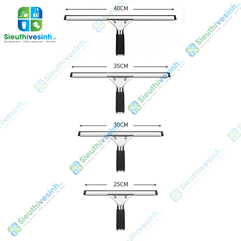 Cây gạt kính inox 35cm, dụng cụ gạt nước cửa kính, vách kính và kính nhà tắm.