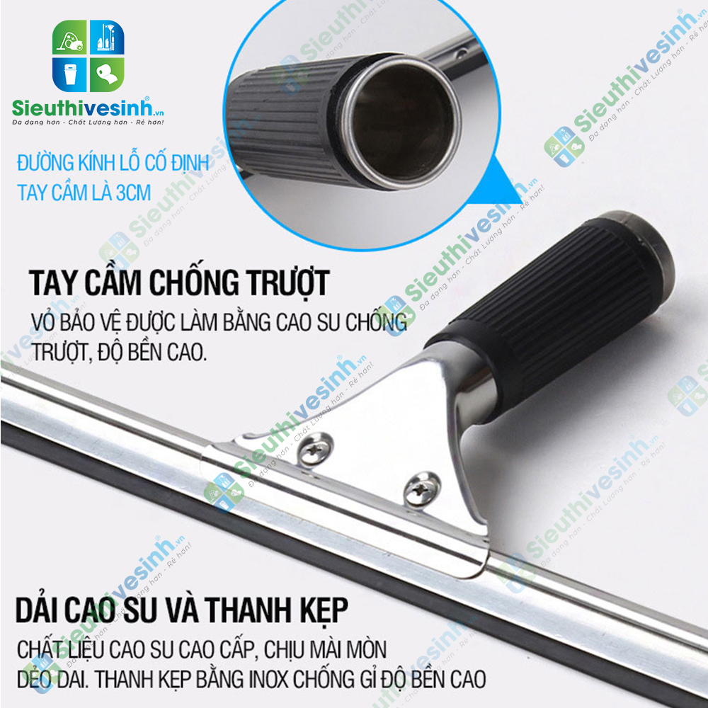 Cây gạt kính inox 35cm, dụng cụ gạt nước cửa kính, vách kính và kính nhà tắm.