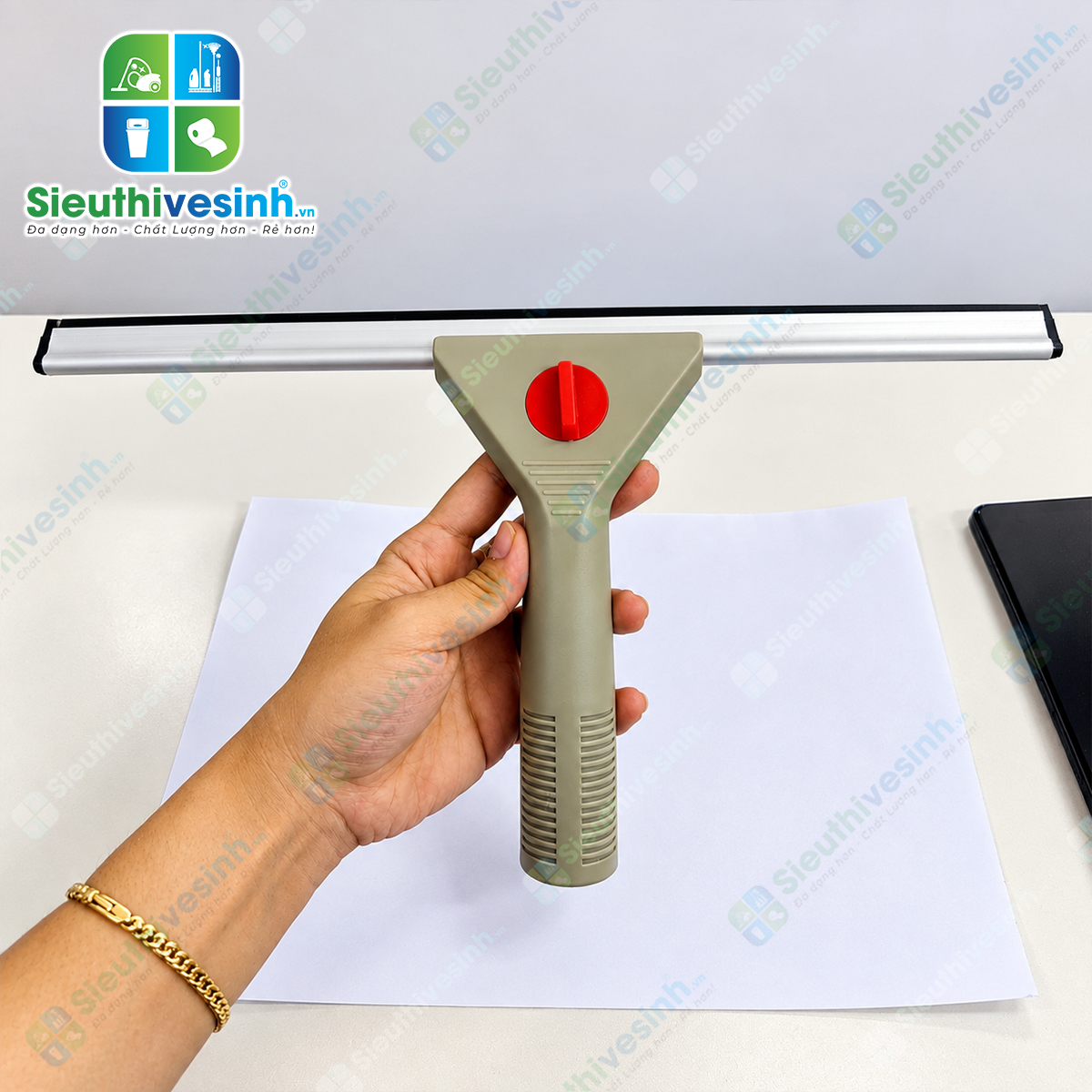 Cây gạt kính 35cm màu xám, dụng cụ gạt nước trên cửa kính, vách kính và kính nhà tắm.