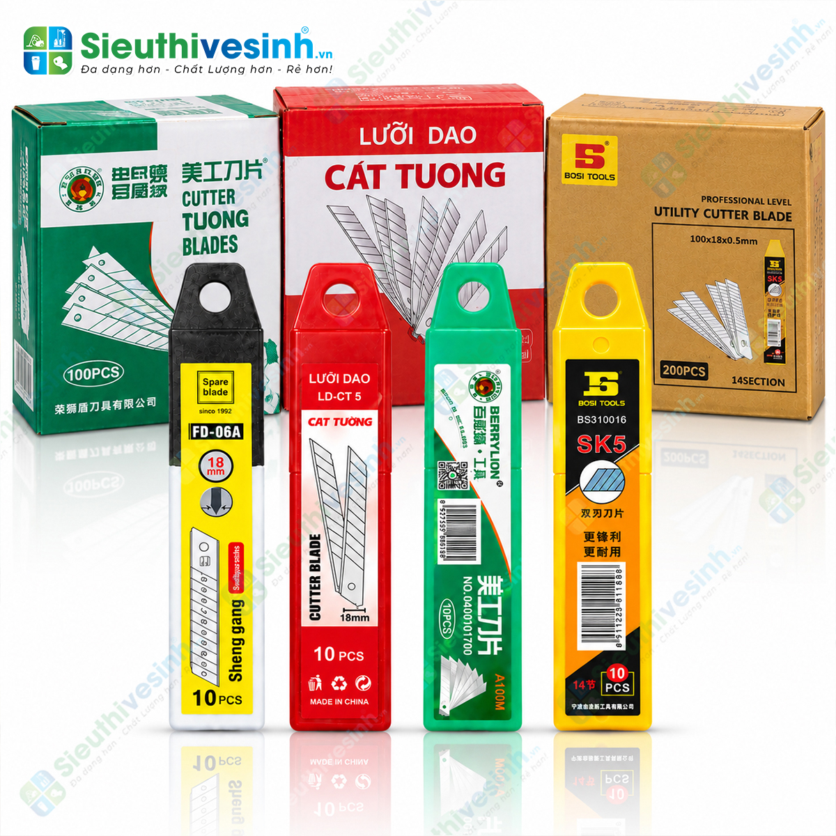 Lưỡi dao thay thế cây sủi, dao rọc giấy – quy cách 1 tuýp, dùng hỗ trợ cạo keo, decal và chất bám trên bề mặt.
