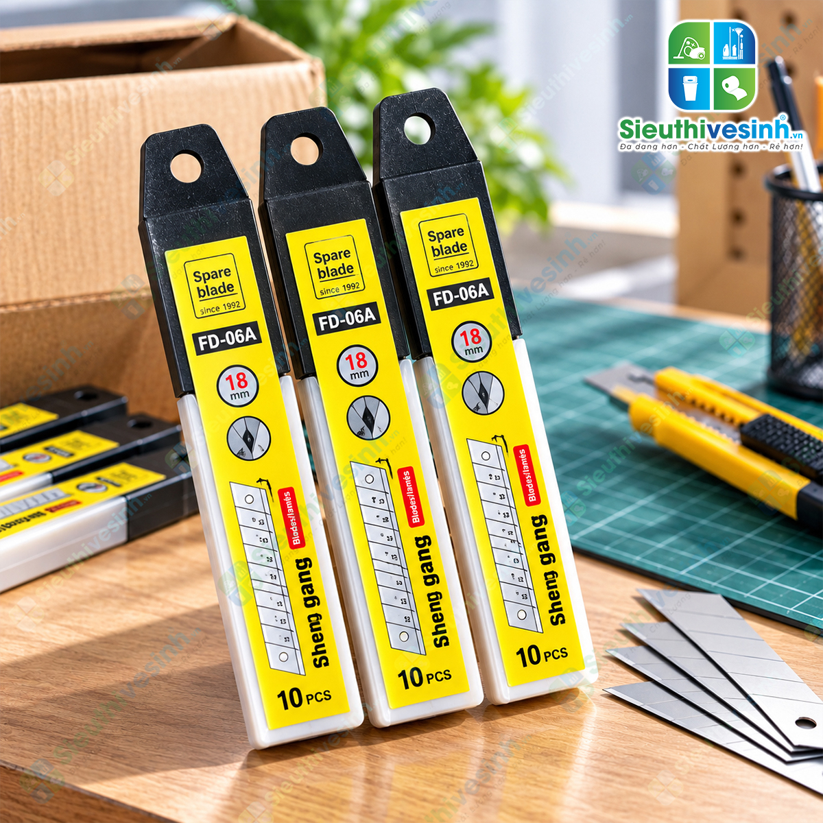 Lưỡi dao thay thế cây sủi, dao rọc giấy – quy cách 1 tuýp, dùng hỗ trợ cạo keo, decal và chất bám trên bề mặt.