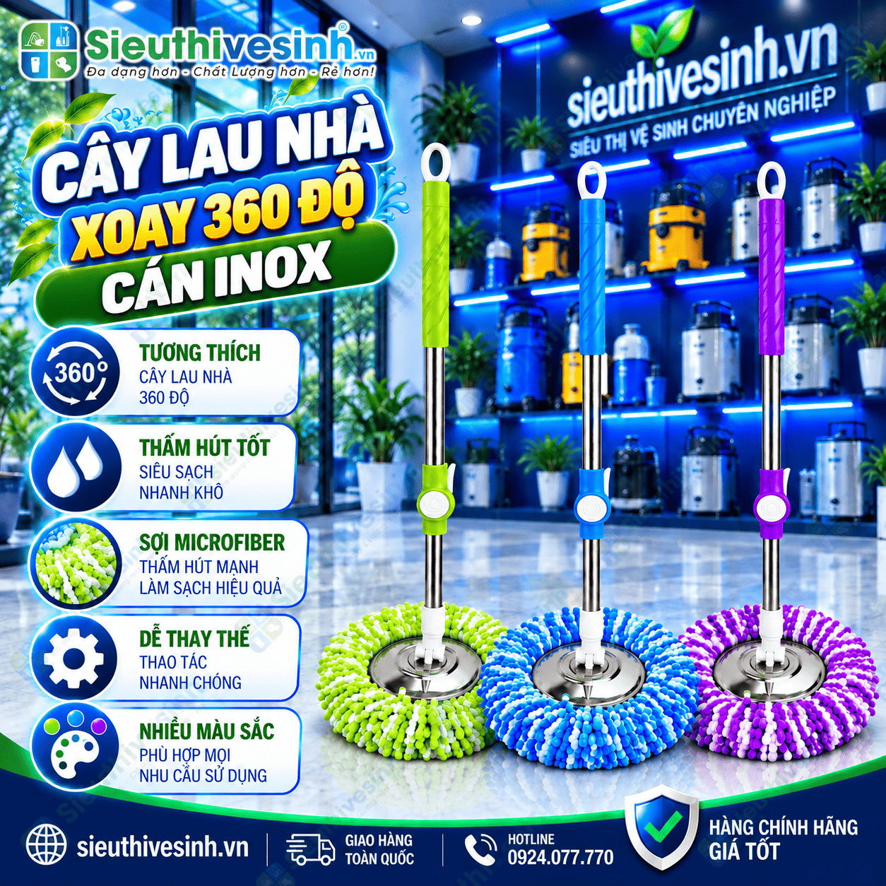 Cây lau nhà 360 độ
