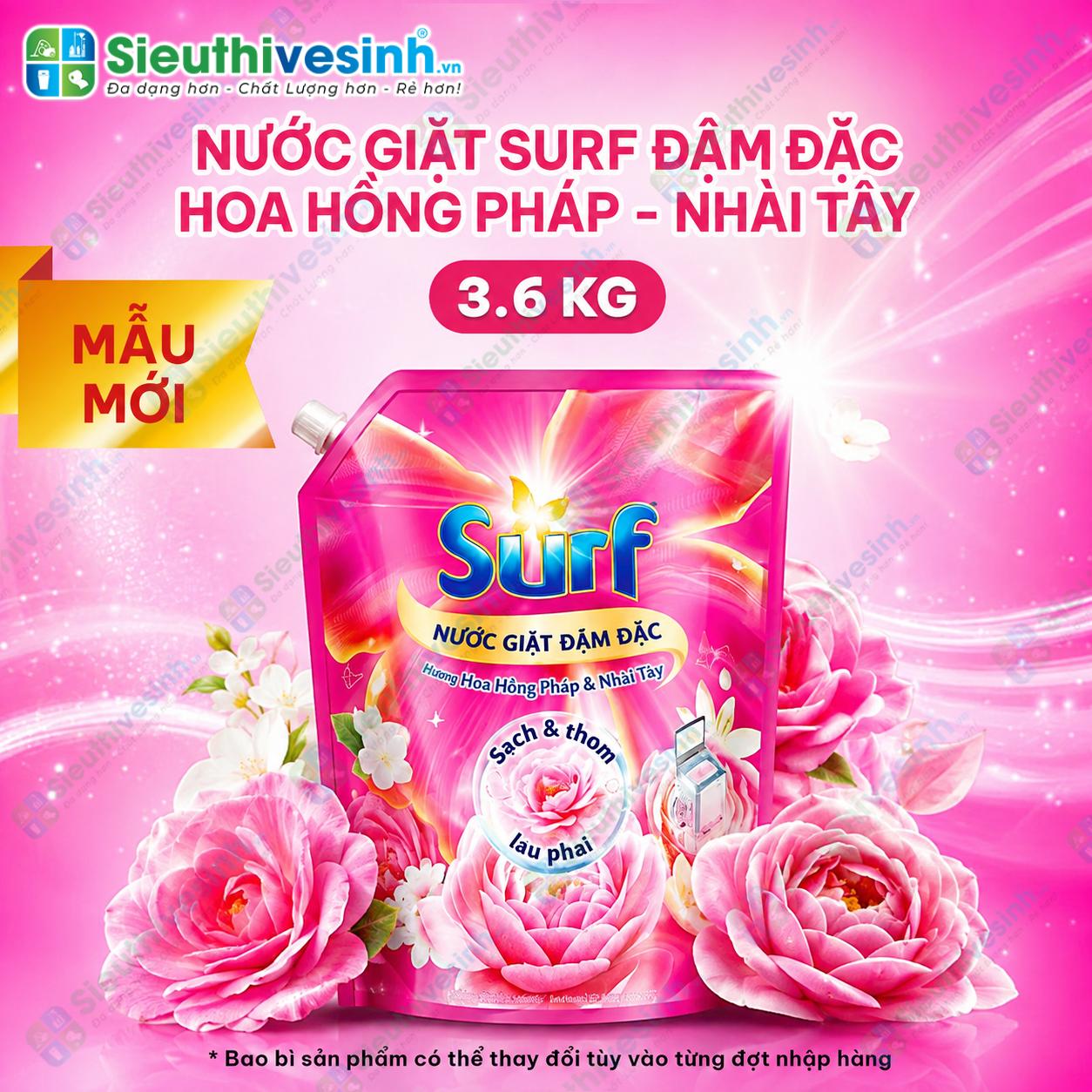 Nước giặt Surf Hương Cỏ Hoa Diệu Kỳ 3.6kg