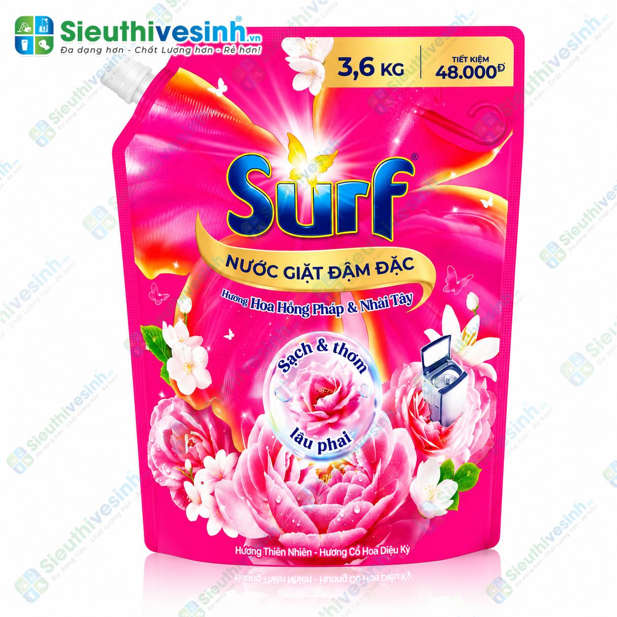 Nước giặt Surf Hương Cỏ Hoa Diệu Kỳ 3.6kg