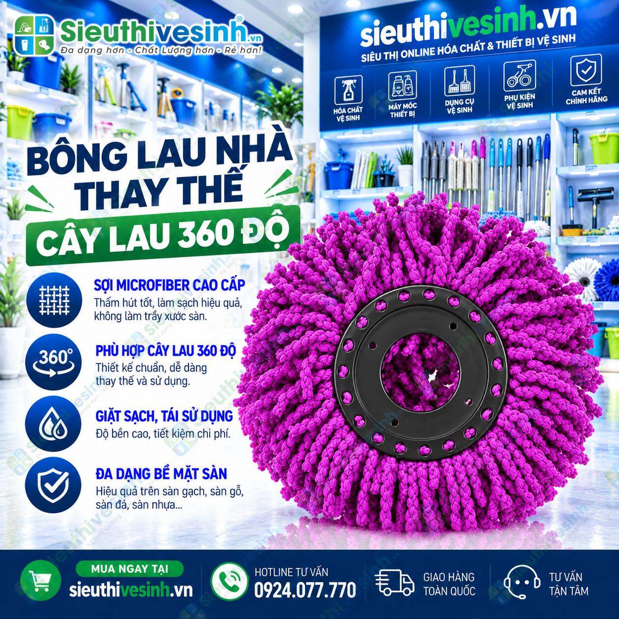 bông lau nhà thay thế cây lau 360 độ