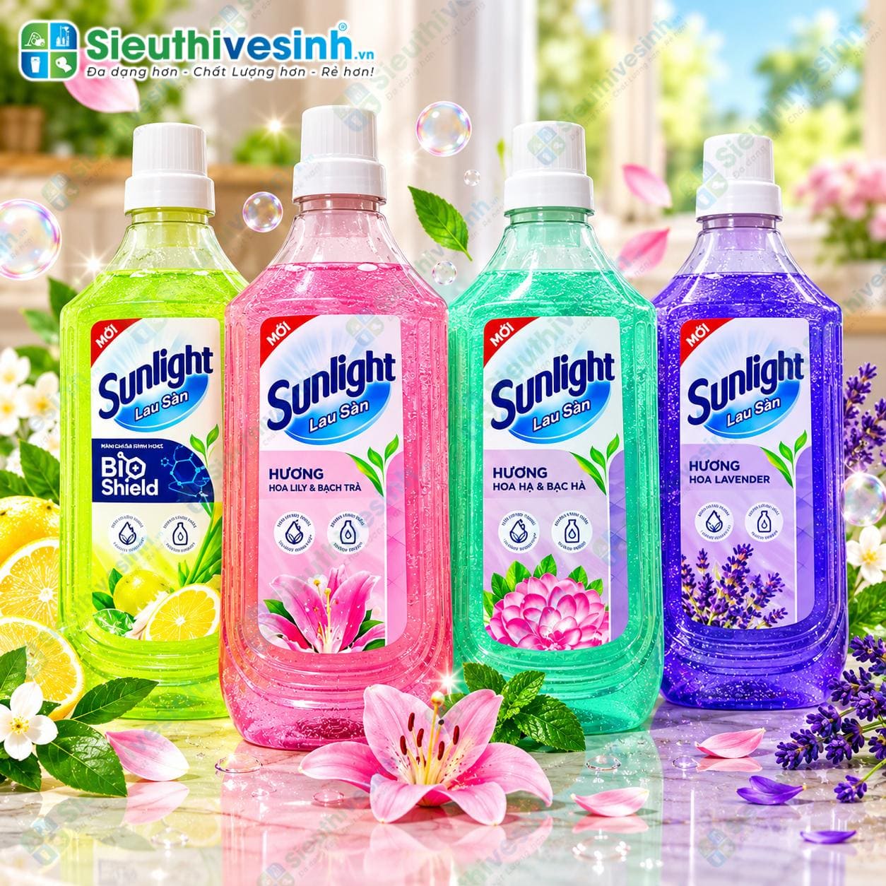 Nước lau sàn Sunlight hương Hoa Hạ