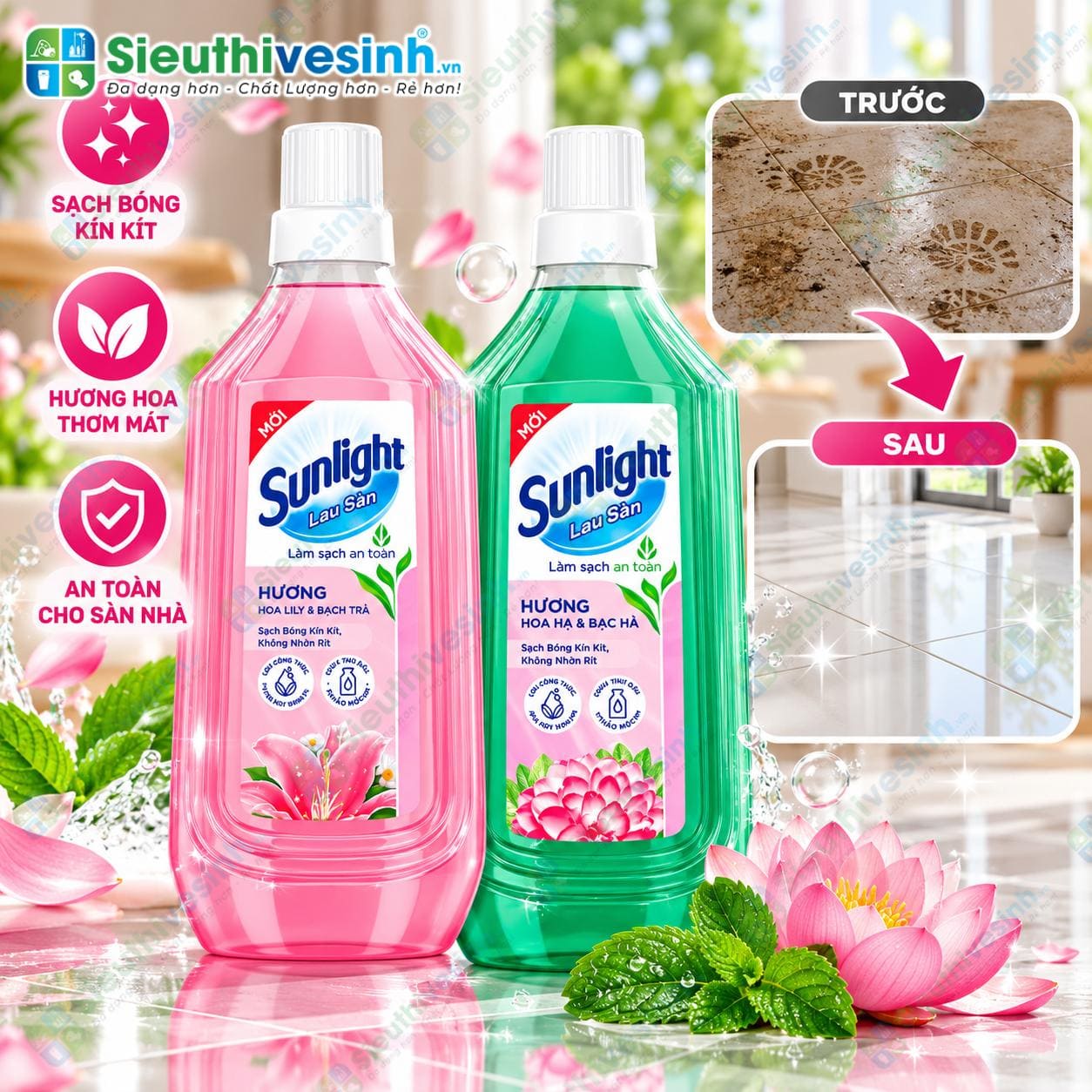 Nước lau sàn Sunlight hương Hoa Hạ