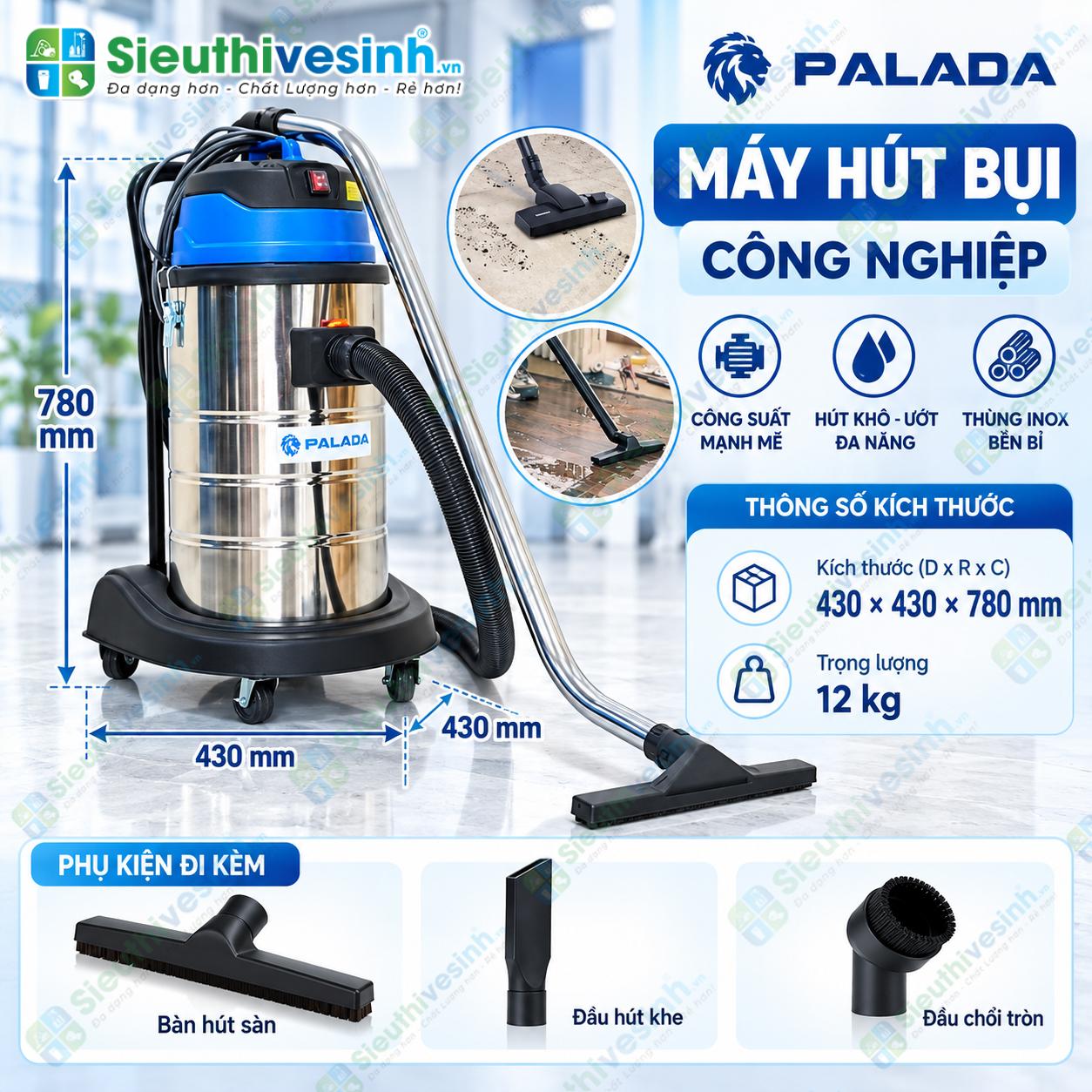 Bộ phụ kiện máy hút bụi hút nước Palada PD40