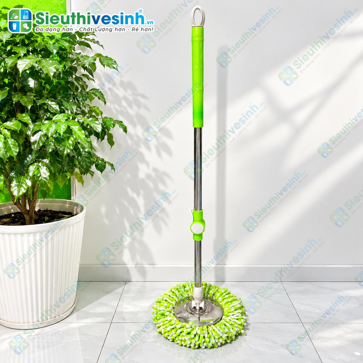 Cây lau nhà cán inox điều chỉnh chiều dài 90–120cm
